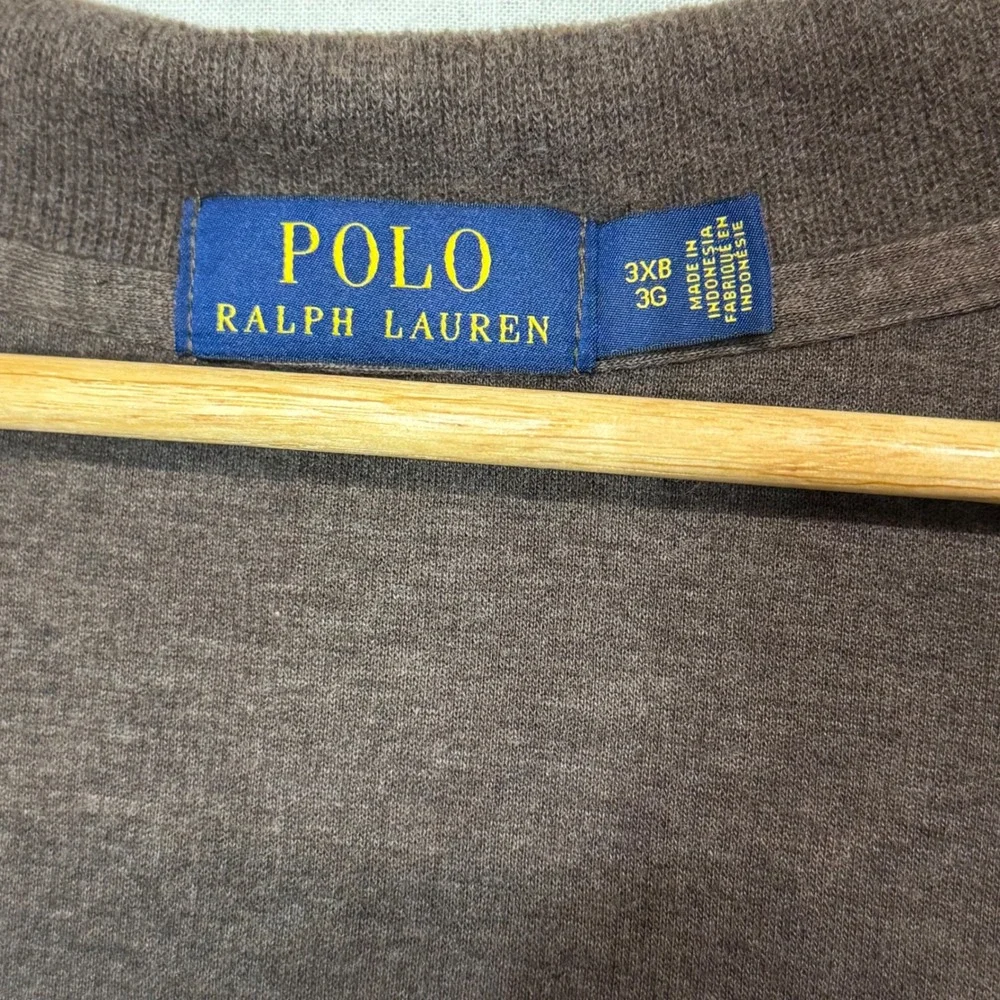 Polo Ralph Lauren Mens 3XB Brown Quarter Zip Pullover Sweater Big & Tall